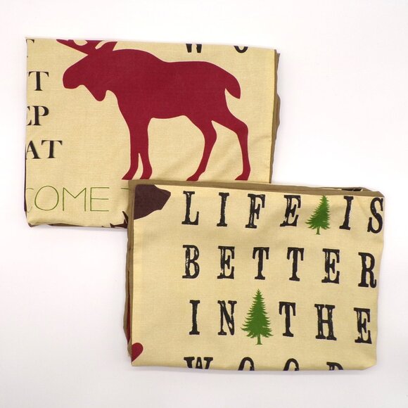 Remington Pillow Shams Lot of 2 STANDARD SIZE 26x20 Life Is Better In The Woods - Picture 2 of 11
